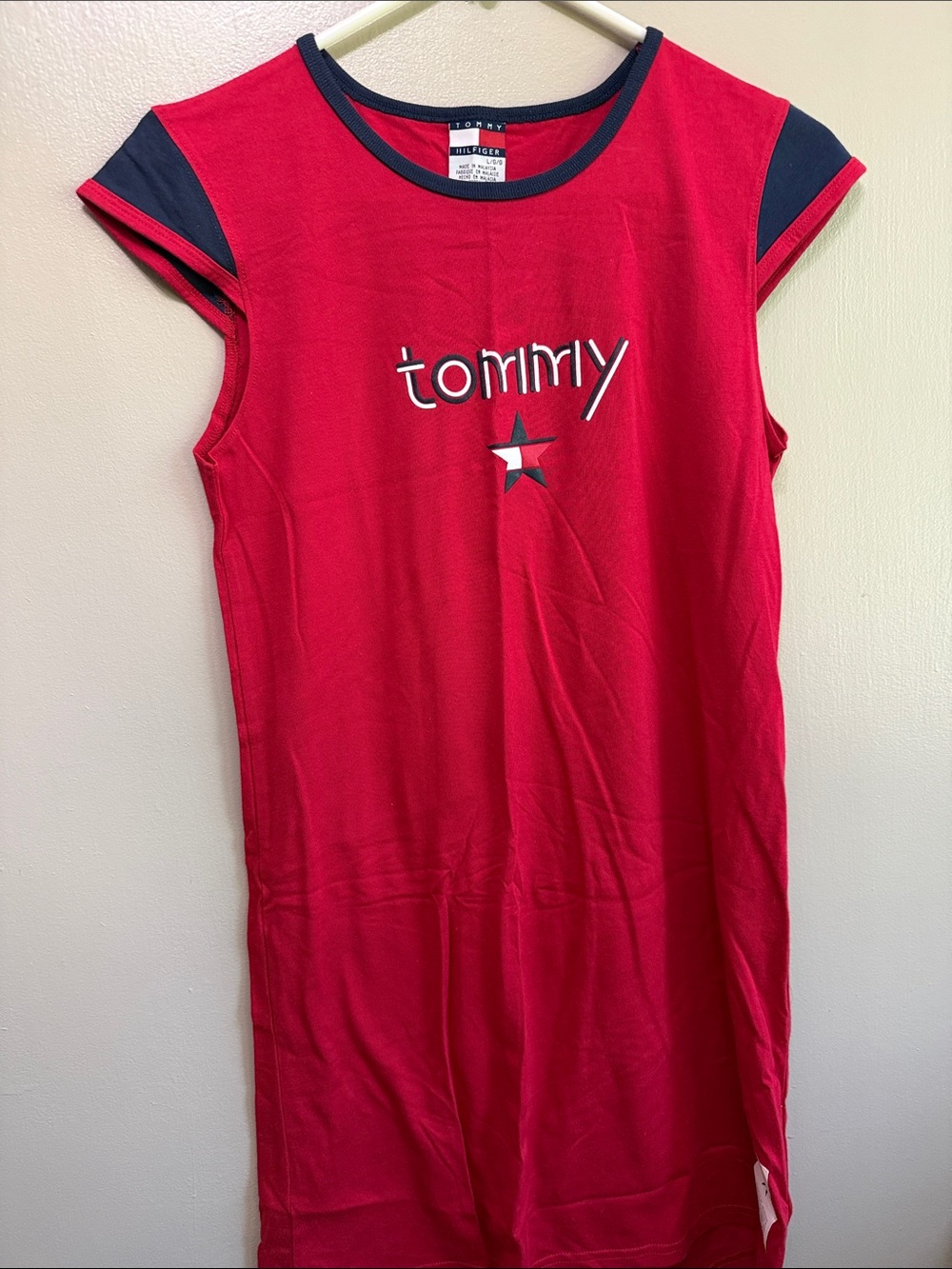 Tommy Hilfiger Red and Navy Star Logo teens Short-Sleeve dress